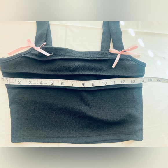 SHEIN NWOT Black Fitted Sleeveless Tank Top with Tie Front - Picture 5 of 6